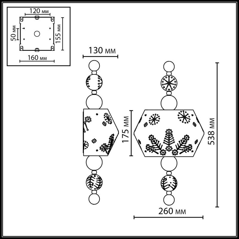 Настенный светильник Odeon Ligth Exclusive 5444/1WA KARELIA Е27 1x40W 220V