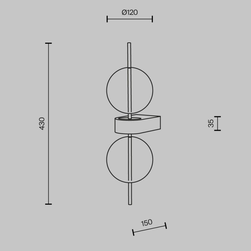 Настенный cветильник Maytoni Двойная луна / Double Moon 3000К 8Вт