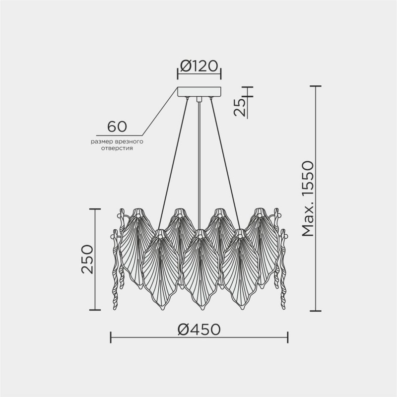 Подвесная люстра MODELUX ML.2293.450 GD