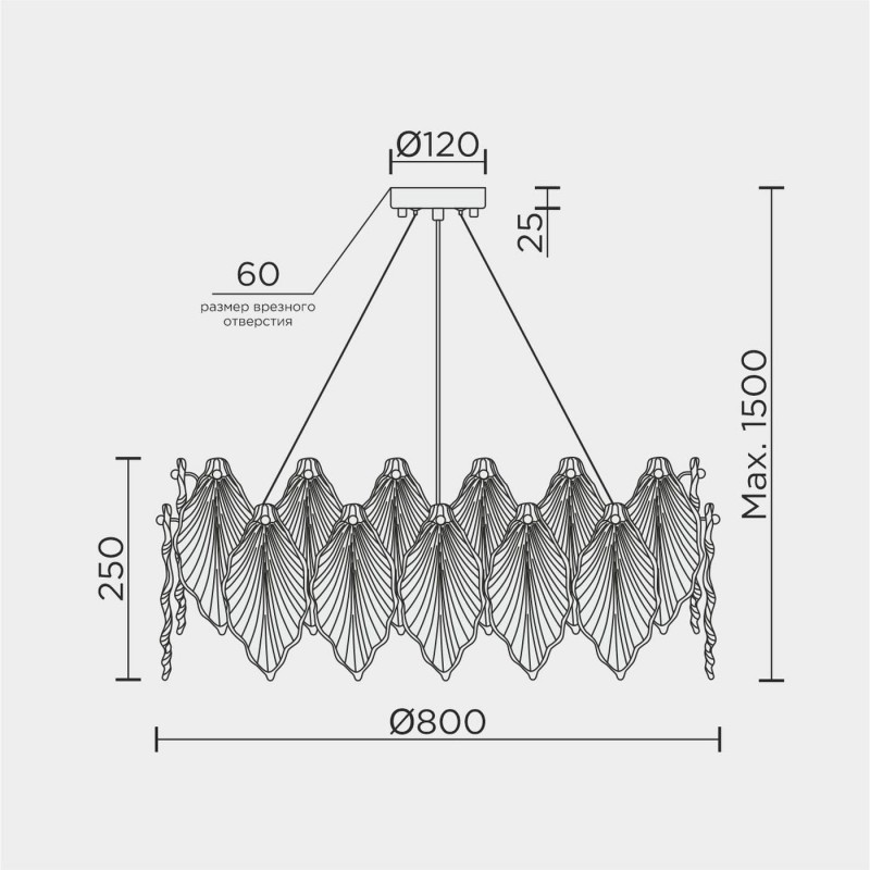 Подвесная люстра MODELUX ML.2293.800 GD