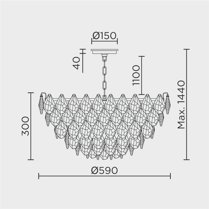 Подвесная люстра MODELUX ML.2363.12 GD