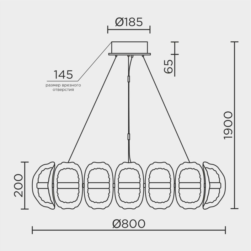 Подвесная люстра MODELUX ML.2520.800 GD