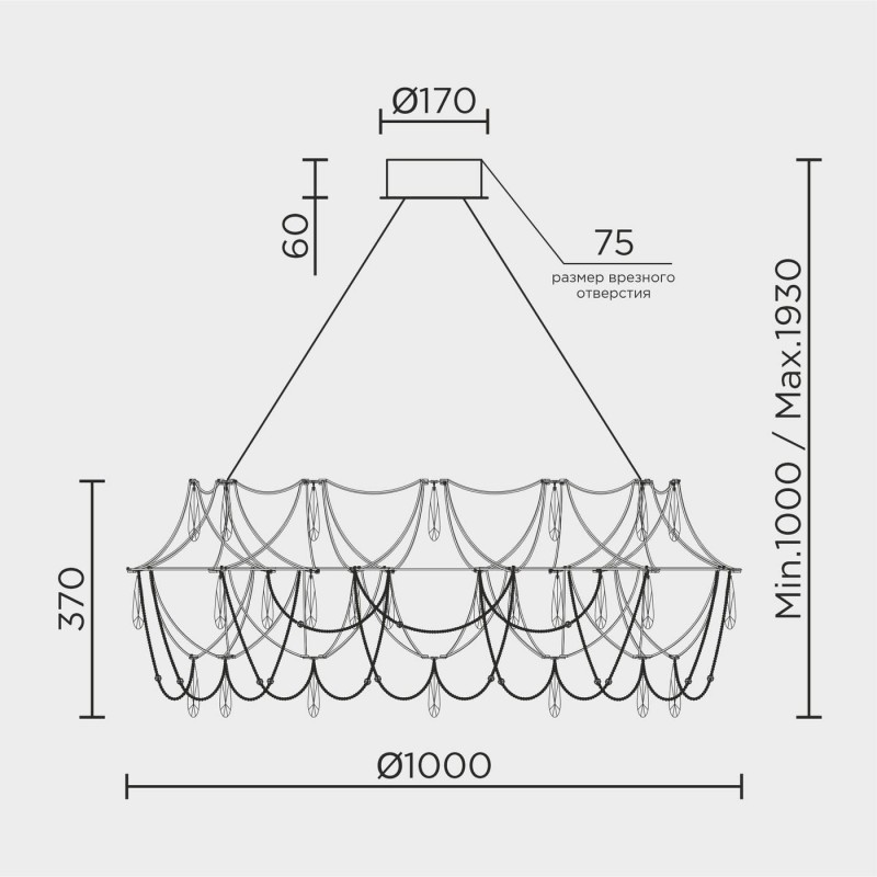 Подвесная люстра MODELUX premium ML.5603.1000P BS