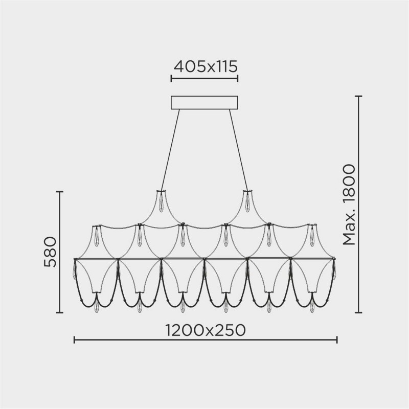Подвесная люстра MODELUX premium ML.5603.1200P BS