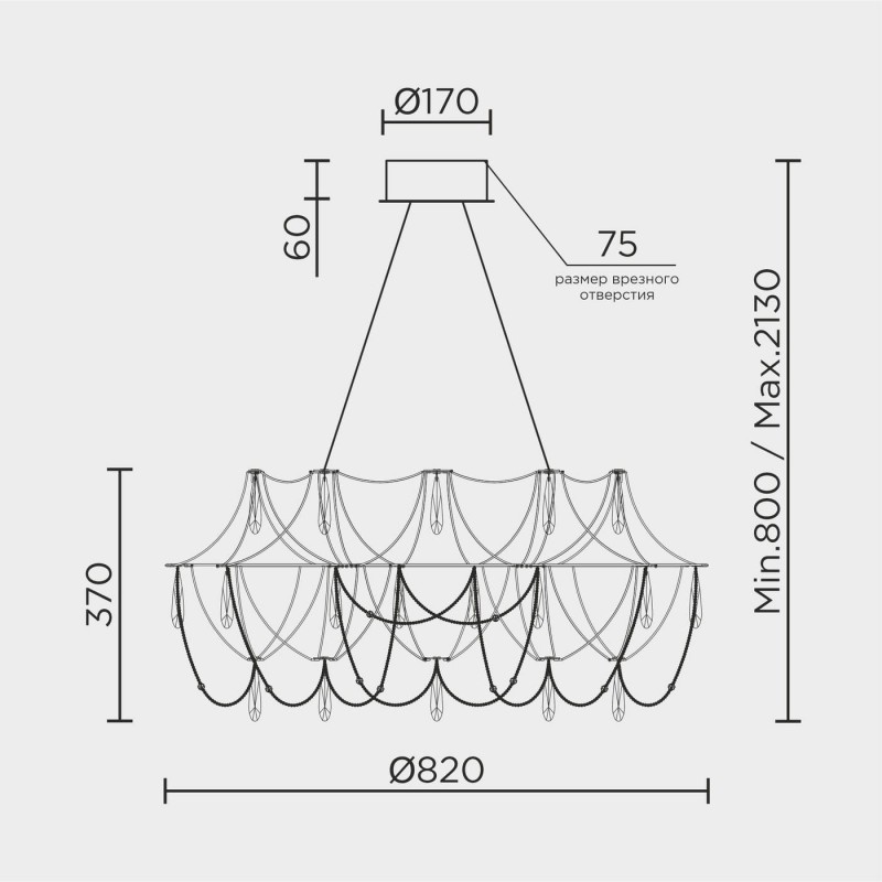 Подвесная люстра MODELUX premium ML.5603.800P BS