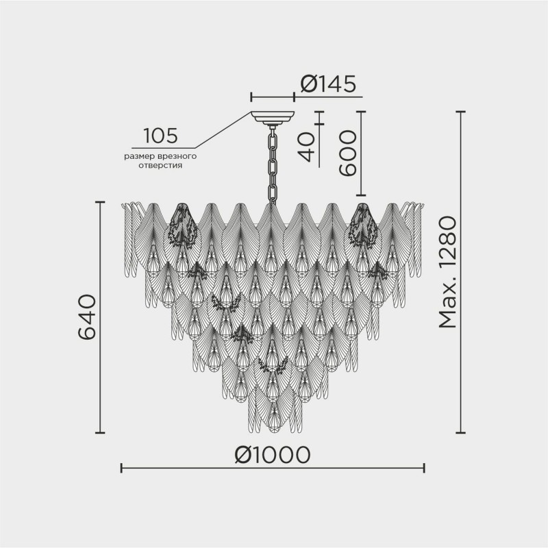 Подвесная люстра MODELUX ML.6228.1000 GD