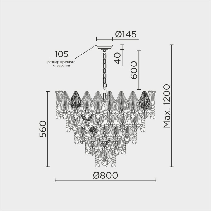Подвесная люстра MODELUX ML.6228.800 GD
