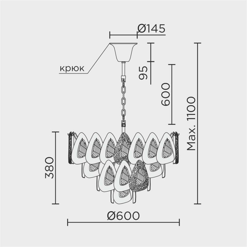 Подвесная люстра MODELUX ML.6775.600 GD