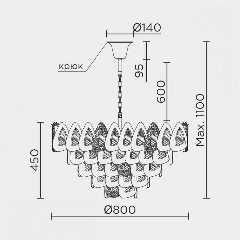 Подвесная люстра MODELUX ML.6775.800 GD