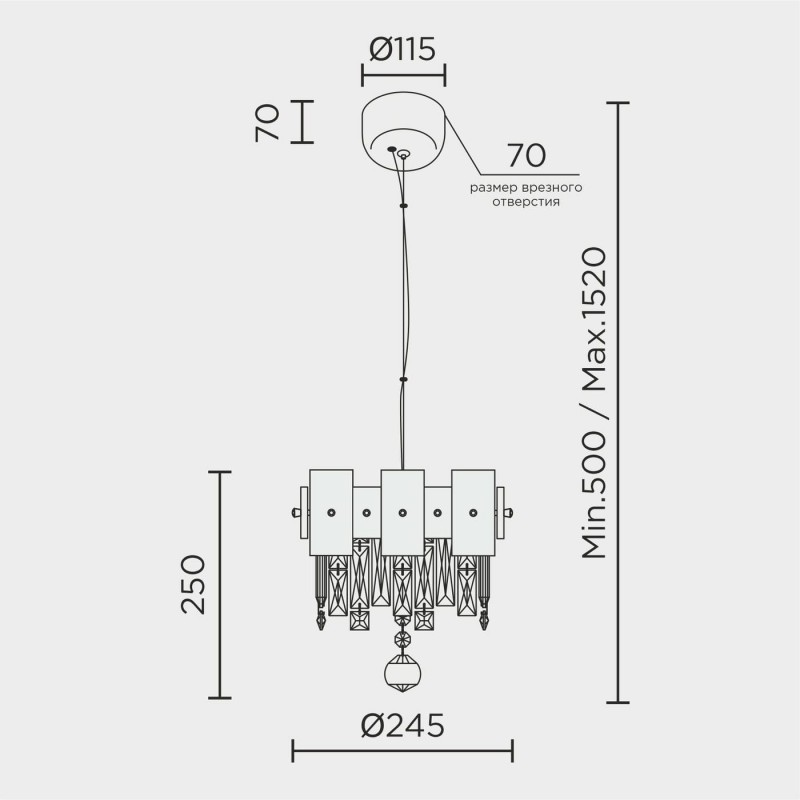 Подвесная люстра MODELUX premium ML.6980.250P GD