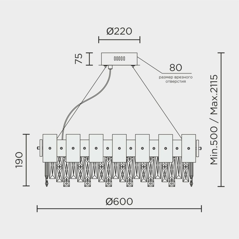 Подвесная люстра MODELUX premium ML.6980.600P GD