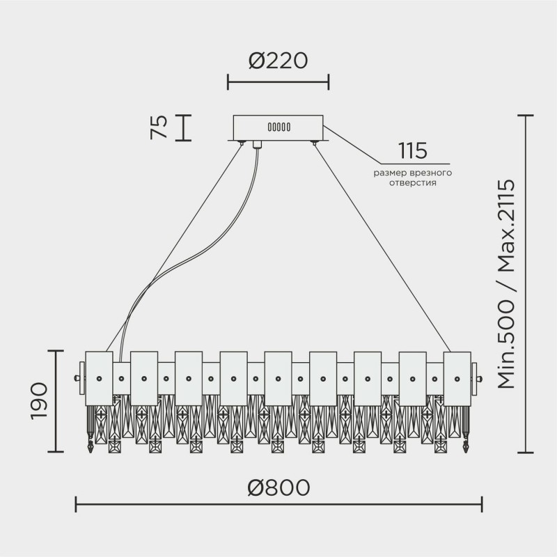 Подвесная люстра MODELUX premium ML.6980.800P GD