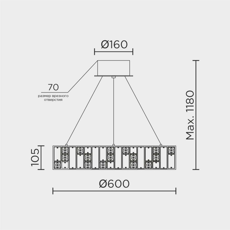 Подвесная люстра MODELUX premium ML.6988.600P CR