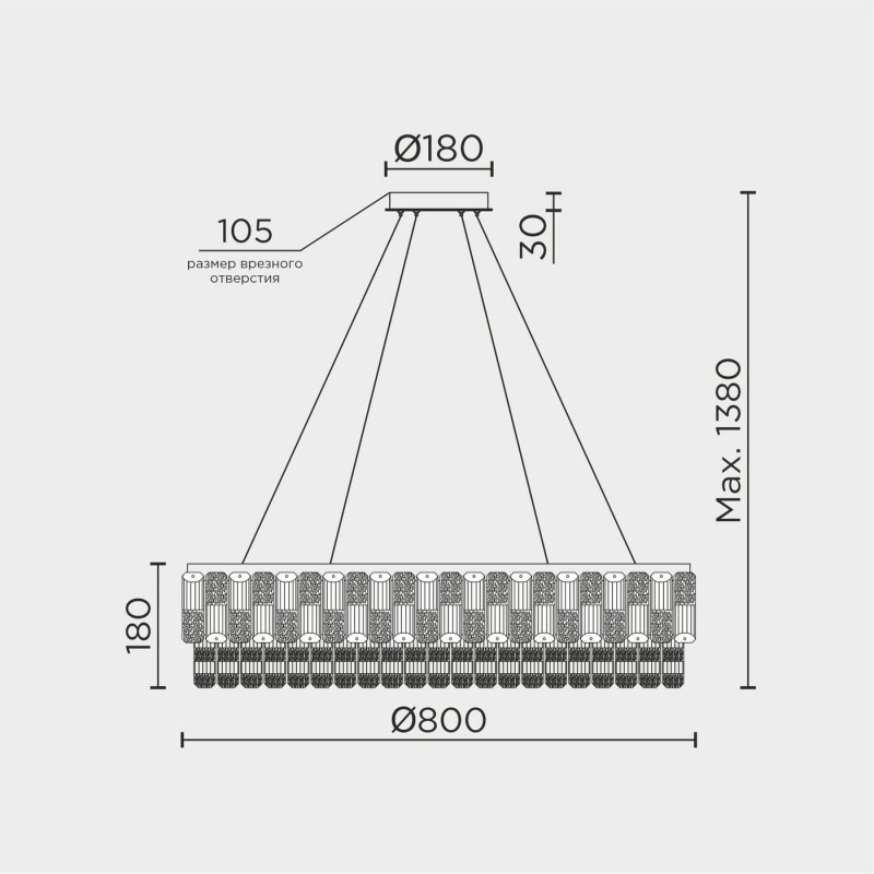 Подвесная люстра MODELUX ML.7039.800 GD