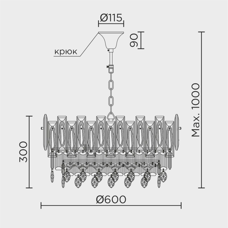 Подвесная люстра MODELUX ML.7082.12 CR