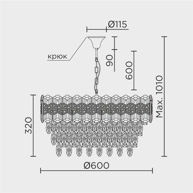 Подвесная люстра MODELUX ML.7085.600 GD