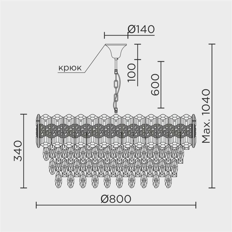 Подвесная люстра MODELUX ML.7085.800 GD