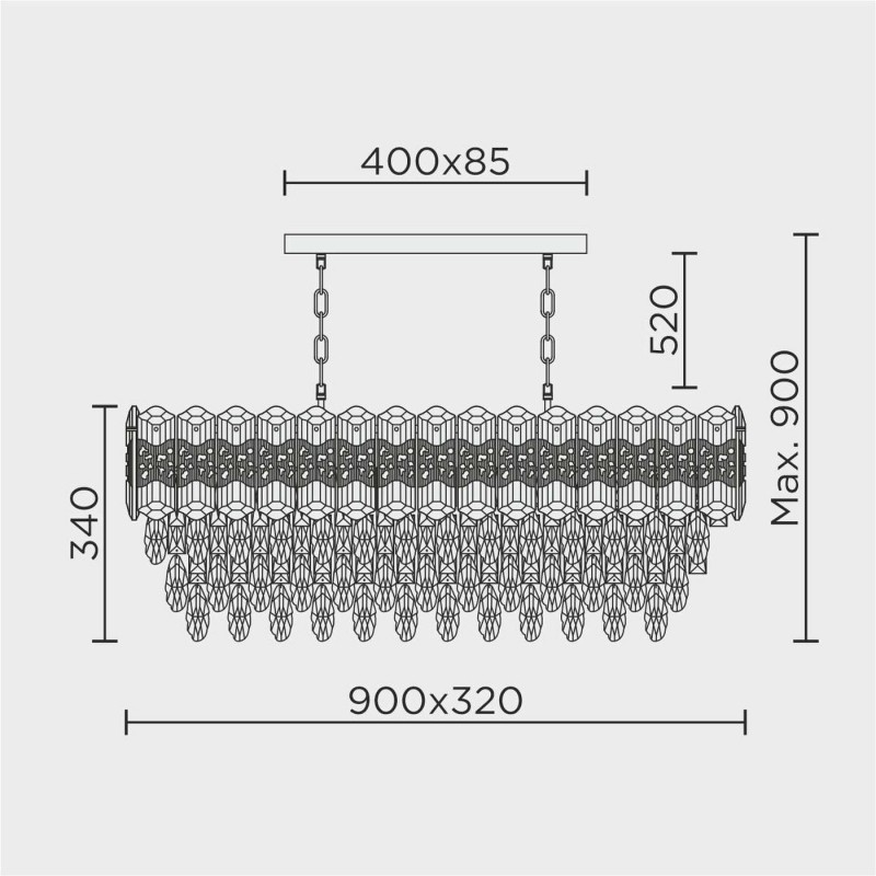 Подвесная люстра MODELUX ML.7085.900.300 GD