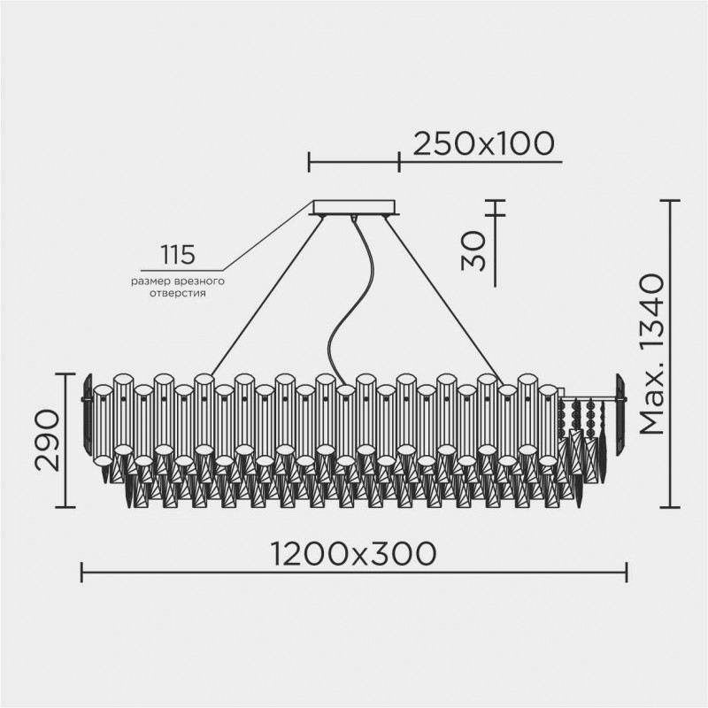 Подвесная люстра MODELUX ML.7088.1200L CR