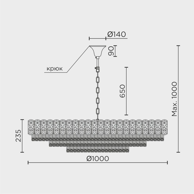 Подвесная люстра MODELUX ML.7092.1000 GD