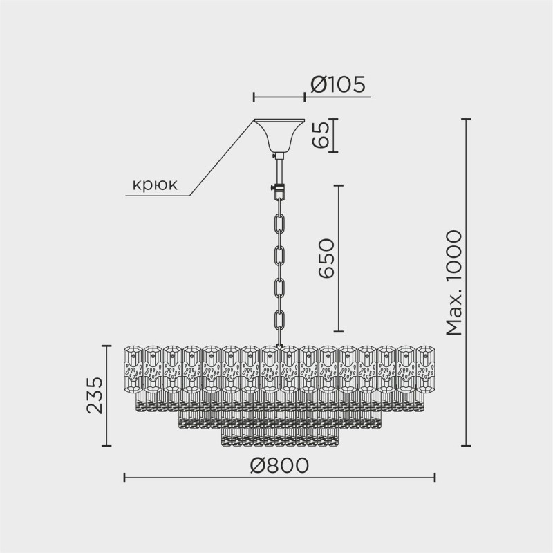 Подвесная люстра MODELUX ML.7092.800 GD