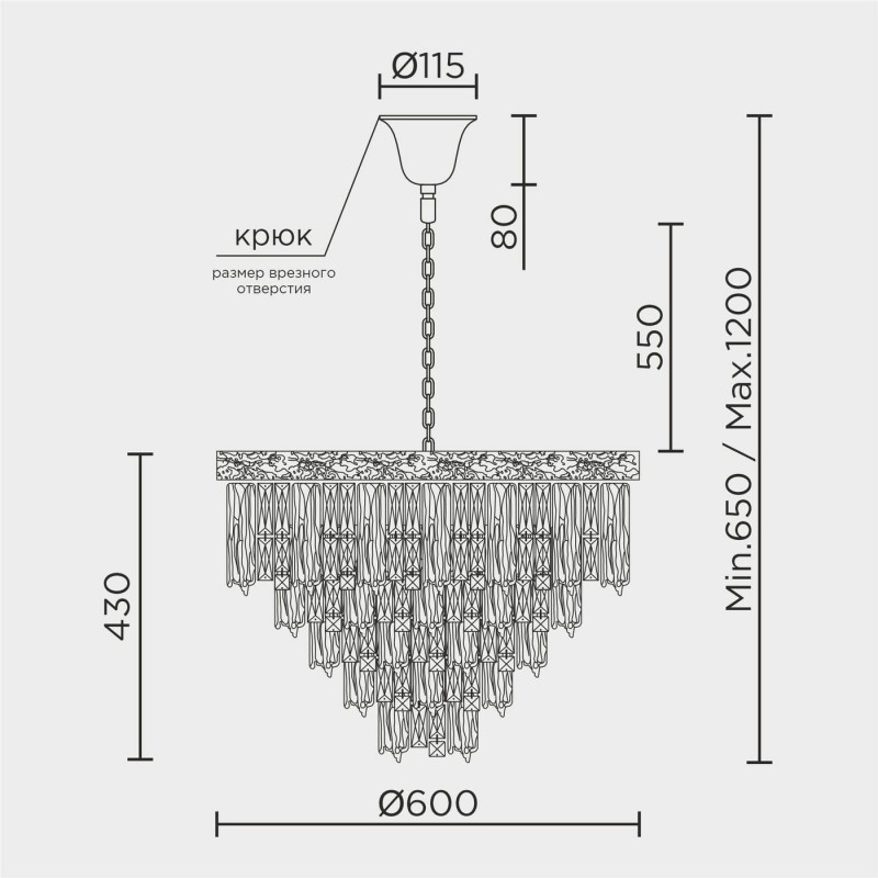 Подвесная люстра MODELUX ML.7206.600 GD