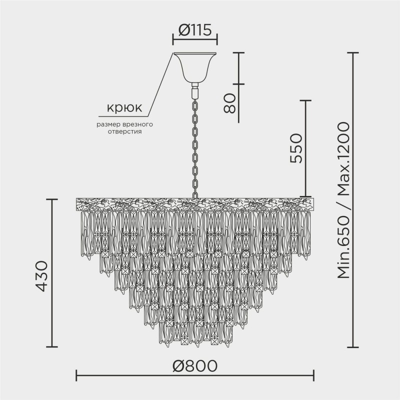 Подвесная люстра MODELUX ML.7206.800 GD