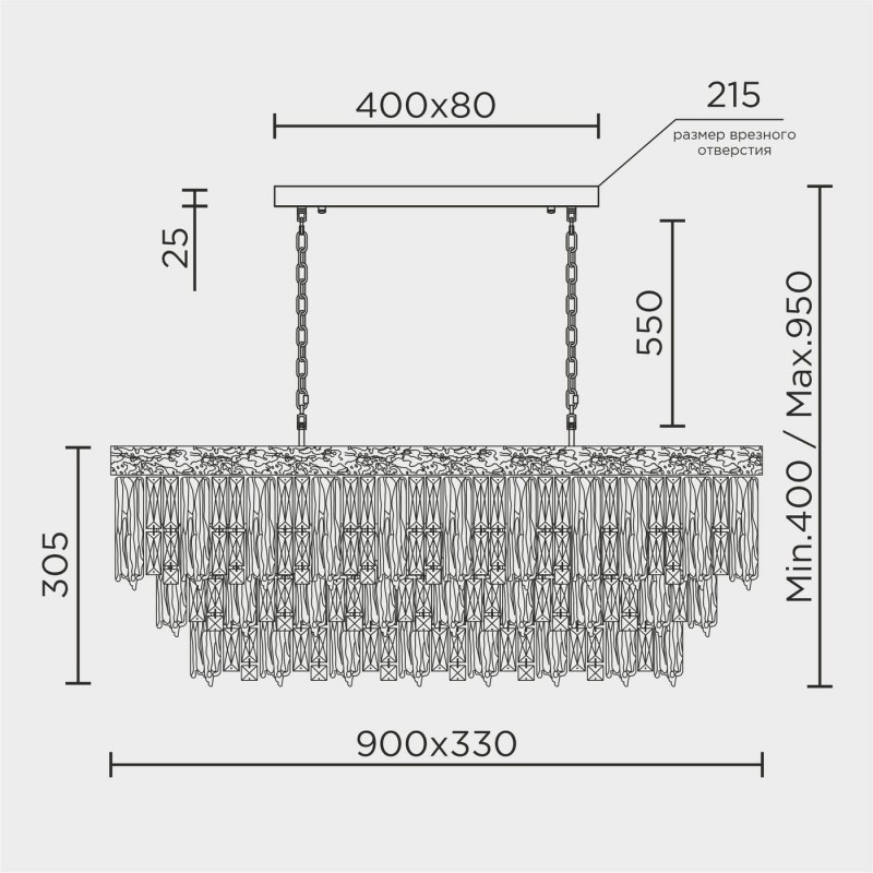 Подвесная люстра MODELUX ML.7206.900.300 GD