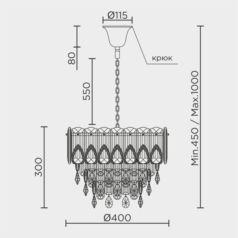 Подвесная люстра MODELUX ML.7220.400 GD