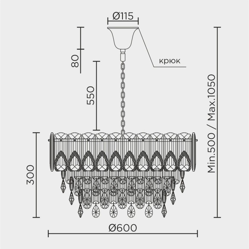 Подвесная люстра MODELUX ML.7220.600 GD