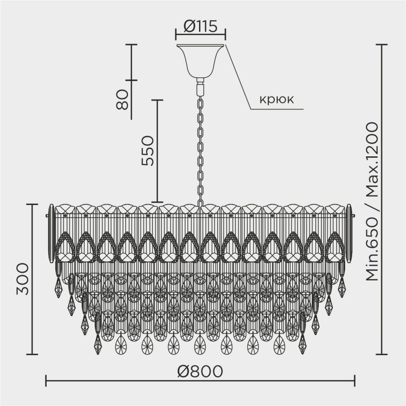 Подвесная люстра MODELUX ML.7220.800 GD