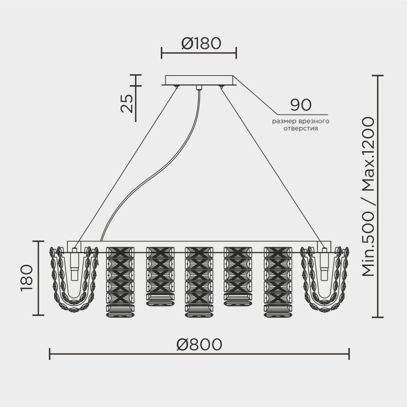 Подвесная люстра MODELUX ML.755.24 CR
