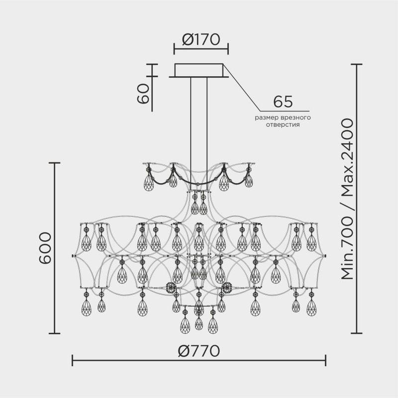 Подвесная люстра MODELUX premium ML.7815.750P GD