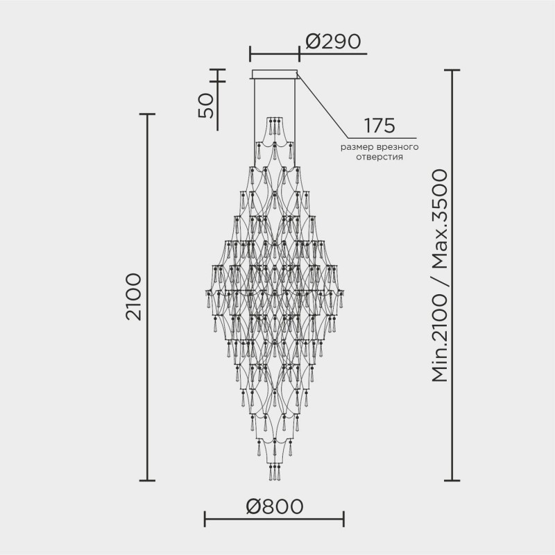 Подвесная люстра MODELUX premium ML.7826.800P GD