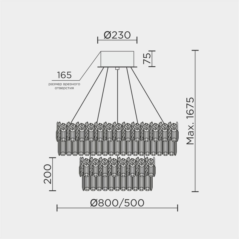 Подвесная люстра MODELUX ML.830.800.500 GD