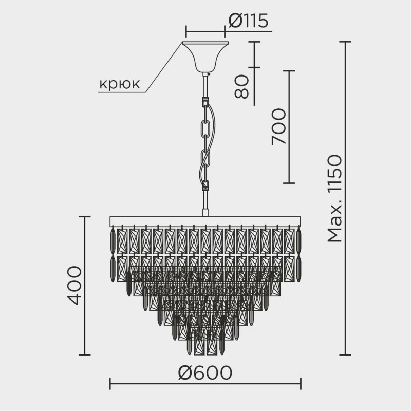 Подвесная люстра MODELUX ML.844.12 CR