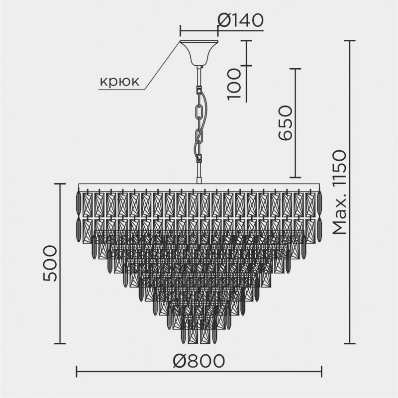 Подвесная люстра MODELUX ML.844.18 CR
