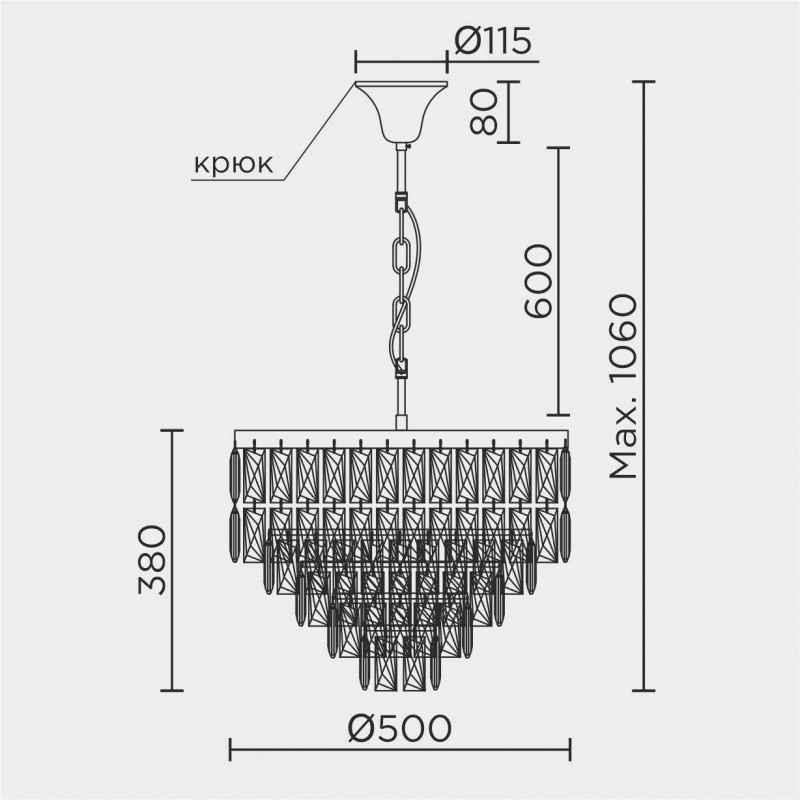 Подвесная люстра MODELUX ML.844.9 CR