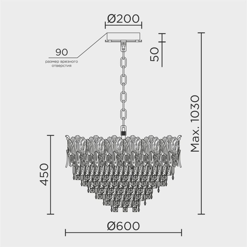 Подвесная люстра MODELUX ML.9507.600 GD