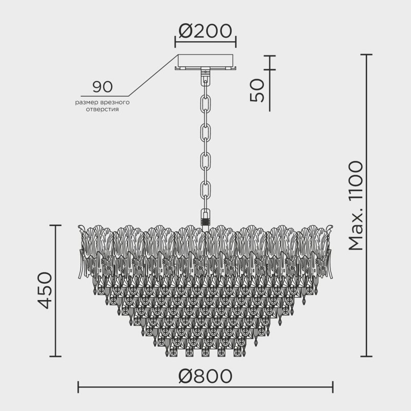 Подвесная люстра MODELUX ML.9507.800 GD
