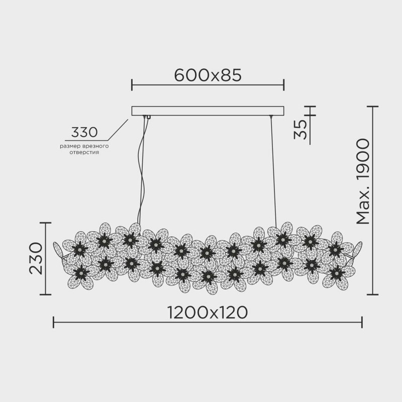 Подвесная люстра MODELUX ML.9520.1200 GD