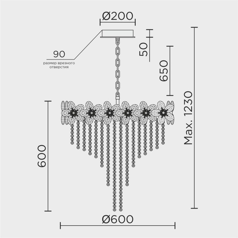 Подвесная люстра MODELUX ML.9521.600 GD