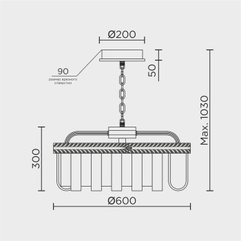 Подвесная люстра MODELUX ML.9542.600 GD