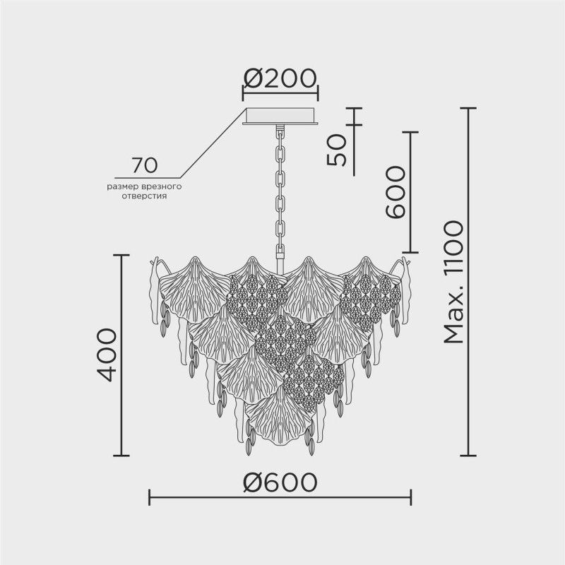 Подвесная люстра MODELUX ML.9551.600 GD