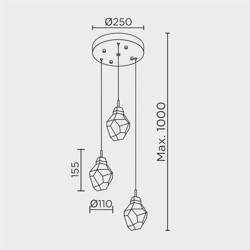 Подвесной светильник MODELUX ML.88972.3 BS