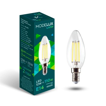 Светодиодная лампа MODELUX lamp ML2851- С35-12W-Е14-4500 clear