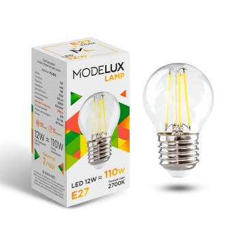 Светодиодная лампа MODELUX lamp ML2882- G45-12W-Е27-2700 clear