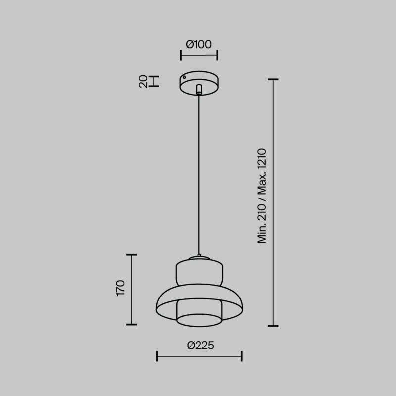 Подвесной светильник MODESTYLE MS.1412.220 BK