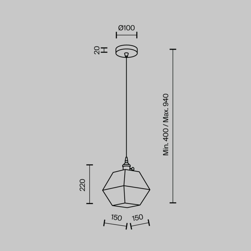 Подвесной светильник MODESTYLE MS.154.150 BS