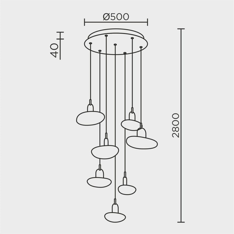 Подвесной светильник MODESTYLE MS.2326.7 BK